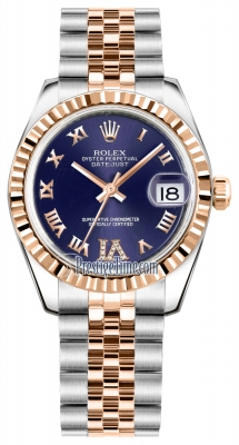 Rolex Datejust 31mm Stainless Steel and Rose Gold 178271 Purple VI Roman Jubilee